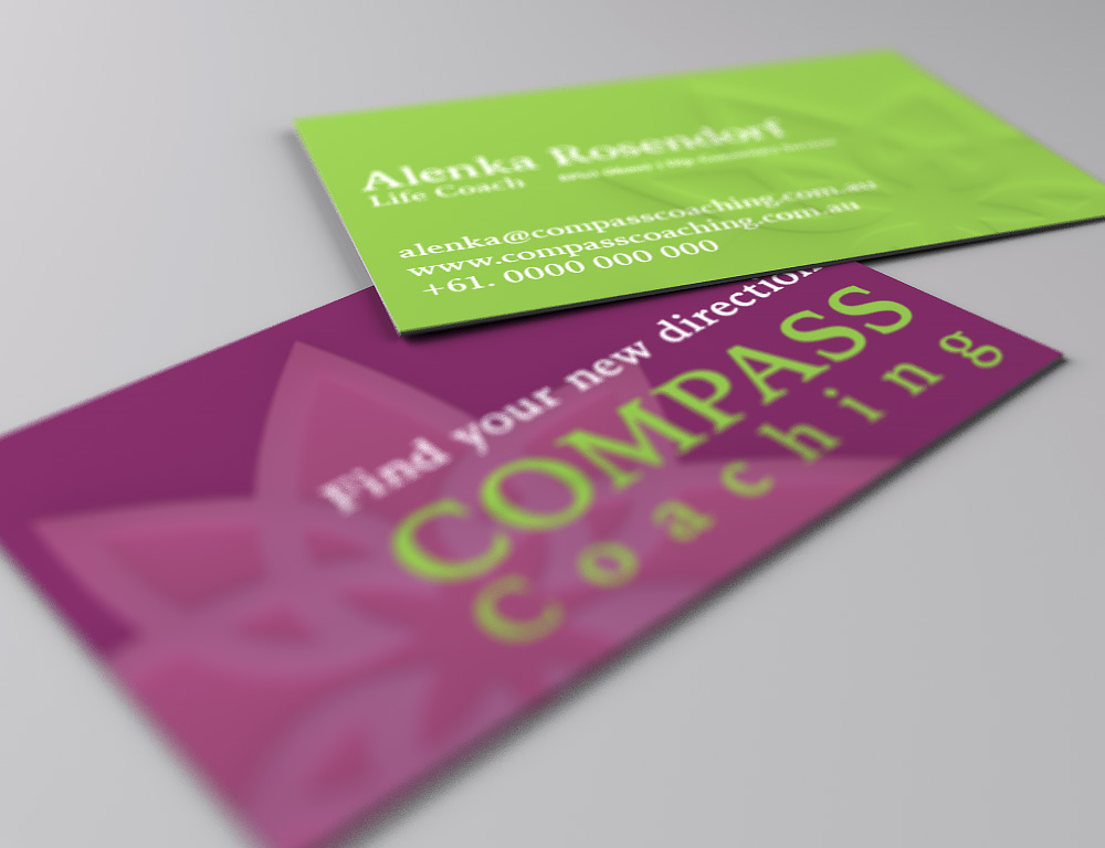 detail perspective view of business card